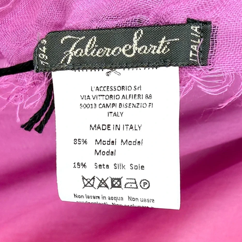 NWT‎ Faliero Sarti Modal Silk Blend Stole Ginevra Scarf Purple Pink Ombre Soft
